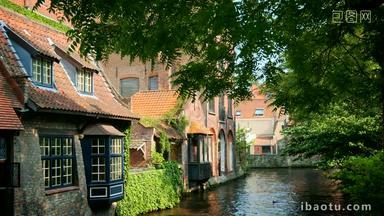 比利时布鲁日运河中世纪的